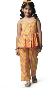 BIBA Girls Casual Kurta and Trouser Set