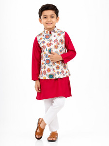 LEIPZIG FASHION Boys Festive & Party Kurta, Waistcoat and Pyjama Set