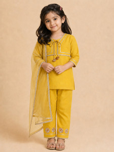little ginnie Girls Festive & Party Kurta, Pyjama & Dupatta Set