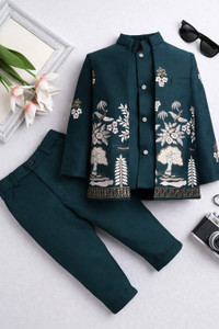 ArhamFashionWear Boys Festive & Party, Wedding Blazer, Shirt and Trouser Set