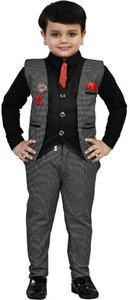 KIDCHAMP Boys Festive & Party, Wedding Blazer, Shirt and Trouser Set