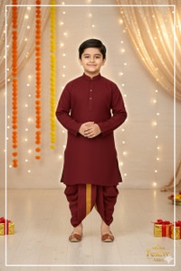 तसरिका लड़कों के लिए त्यौहार और पार्टी कुर्ता और धोती पैंट सेट