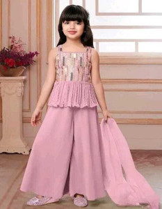 MD Enterprise Girls Wedding Kurta and Palazzo Set