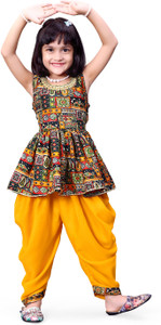 satyamfab Baby Girls Festive & Party Kurta and Dhoti Pant Set
