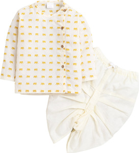 POLKA TOTS Boys Festive & Party Angarkha and Dhoti Pant