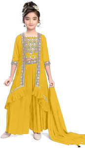 MD Enterprise Girls Wedding Kurta and Palazzo Set