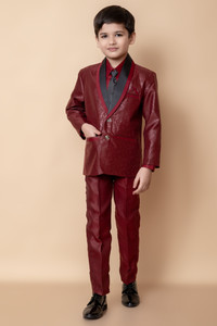 NFC CREATION Boys Festive & Party, Wedding Blazer, Shirt and Trouser Set