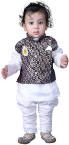 KL Collection Boys Festive & Party Kurta, Waistcoat and Pyjama Set