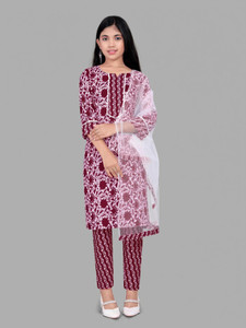 Suhanafashion Girls Formal Kurta, Pyjama & Dupatta Set