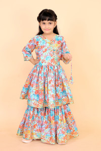 satyamfab Girls Festive & Party, Wedding Angarkha and Sharara Set