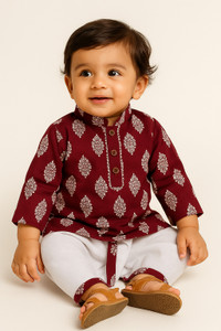 mustmom Baby Boys Casual, Festive & Party, Wedding Dhoti & Kurta Set