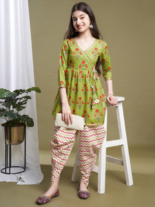 Curly Tales Girls Festive & Party Angarkha and Dhoti Pant