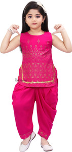 hashtag tanzeem Girls Festive & Party Kurta and Dhoti Pant Set