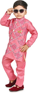 SelfiCollection Baby Boys Festive & Party Kurta and Pyjama Set