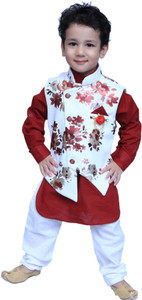 KL Collection Boys Festive & Party Kurta, Waistcoat and Pyjama Set