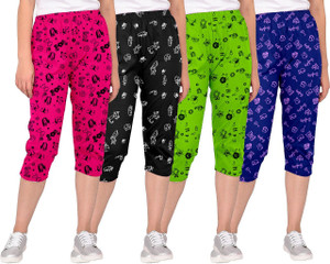 Kaff Capri For Girls Casual Printed Cotton Jersey