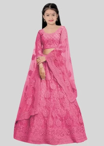 Rayasa Baby Girls Lehenga Choli Ethnic Wear Embroidered Lehenga, Choli and Dupatta Set