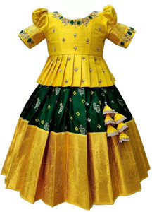 Wommaniya Impex Girls Lehenga Choli Ethnic Wear Embroidered Lehenga Choli