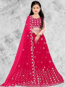 Rayasa Baby Girls Lehenga Choli Ethnic Wear Embroidered Ghagra, Choli, Dupatta Set