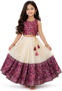 Kanzzoworld Girls Lehenga Choli Ethnic Wear Printed Lehenga Choli