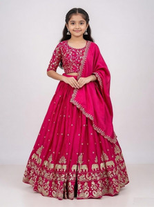 Happy Fashion Girls Lehenga Choli Ethnic Wear, Fusion Wear, Party Wear, Western Wear Embroidered Lehenga, Choli and Dupatta Set