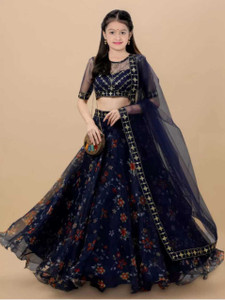Women Wed Girls Lehenga Choli Ethnic Wear Floral Print Lehenga, Choli and Dupatta Set