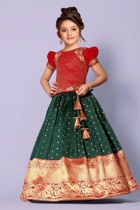 Wommaniya Impex Girls Lehenga Choli Ethnic Wear Printed Lehenga Choli