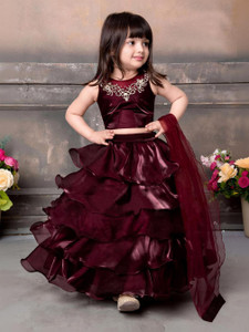 Sashay Boutique Girls Lehenga Choli Ethnic Wear Self Design Ghagra, Choli, Dupatta Set