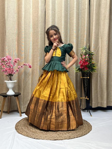 CalendarArt Girls Lehenga Choli Ethnic Wear Embroidered Lehenga Choli
