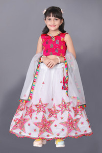 sainur creation Baby Girls Lehenga Choli Ethnic Wear Printed Lehenga, Choli and Dupatta Set