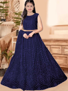 Clothes Shop Girls Lehenga Choli Ethnic Wear Self Design Lehenga, Choli and Dupatta Set