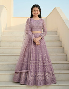 Divastri Girls Lehenga Choli Ethnic Wear, Party Wear Self Design Lehenga, Choli and Dupatta Set