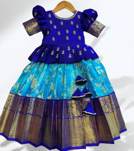 NIMBARKCREATION Baby Girls Lehenga Choli Ethnic Wear, Fusion Wear, Party Wear, Western Wear Embroidered, Floral Print Lehenga Choli