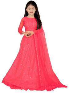 KESHAVI CREATION Girls Lehenga Choli Party Wear Embellished Lehenga, Choli and Dupatta Set