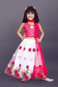 satyamfab Indi Baby Girls Lehenga Choli Western Wear Embroidered Lehenga, Choli and Dupatta Set