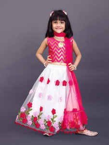 satyamfab Indi Baby Girls Lehenga Choli Western Wear Embroidered Lehenga, Choli and Dupatta Set