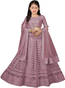 RUKHA FAB Girls Lehenga Choli Party Wear Embroidered Lehenga, Choli and Dupatta Set