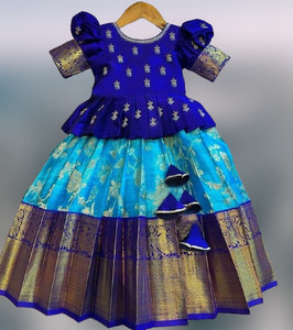 NIMBARKCREATION Indi Baby Girls Lehenga Choli Fusion Wear Printed Lehenga & Crop Top