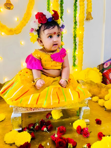 Balika Textile Baby Girls Lehenga Choli Party Wear Self Design