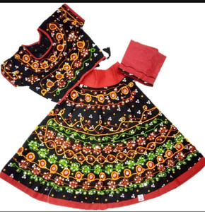 Little Dreams Girls Lehenga Choli Ethnic Wear Embroidered Lehenga, Choli and Dupatta Set