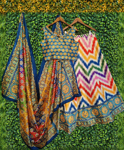 kaizen International Girls Lehenga Choli Ethnic Wear Printed Lehenga, Choli and Dupatta Set