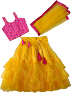 sainur creation Girls Lehenga Choli Ethnic Wear Embellished Lehenga, Choli and Dupatta Set