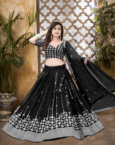Femisha Creation Girls Lehenga Choli Ethnic Wear, Fusion Wear, Party Wear Embroidered Lehenga, Choli and Dupatta Set