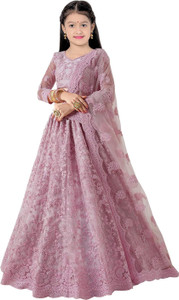 RUKHA FAB Girls Lehenga Choli Ethnic Wear Self Design Lehenga, Choli and Dupatta Set