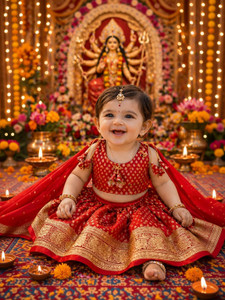 Sarkar store Baby Girls Lehenga Choli Party Wear Printed Lehenga Choli