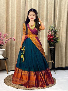 tapovan fashion Indi Girls Lehenga Choli Party Wear Self Design Lehenga, Choli and Dupatta Set