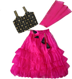 sainur creation Girls Lehenga Choli Ethnic Wear Embellished Lehenga, Choli and Dupatta Set