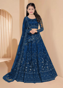AARAV FASHION Girls Lehenga Choli Ethnic Wear Embroidered Lehenga, Choli and Dupatta Set