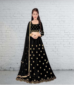 F Plus fashion Girls Lehenga Choli Ethnic Wear Embroidered Ghagra, Choli, Dupatta Set
