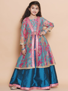 Bitiya By Bhama Girls Lehenga Choli Ethnic Wear Printed Lehenga & Kurta